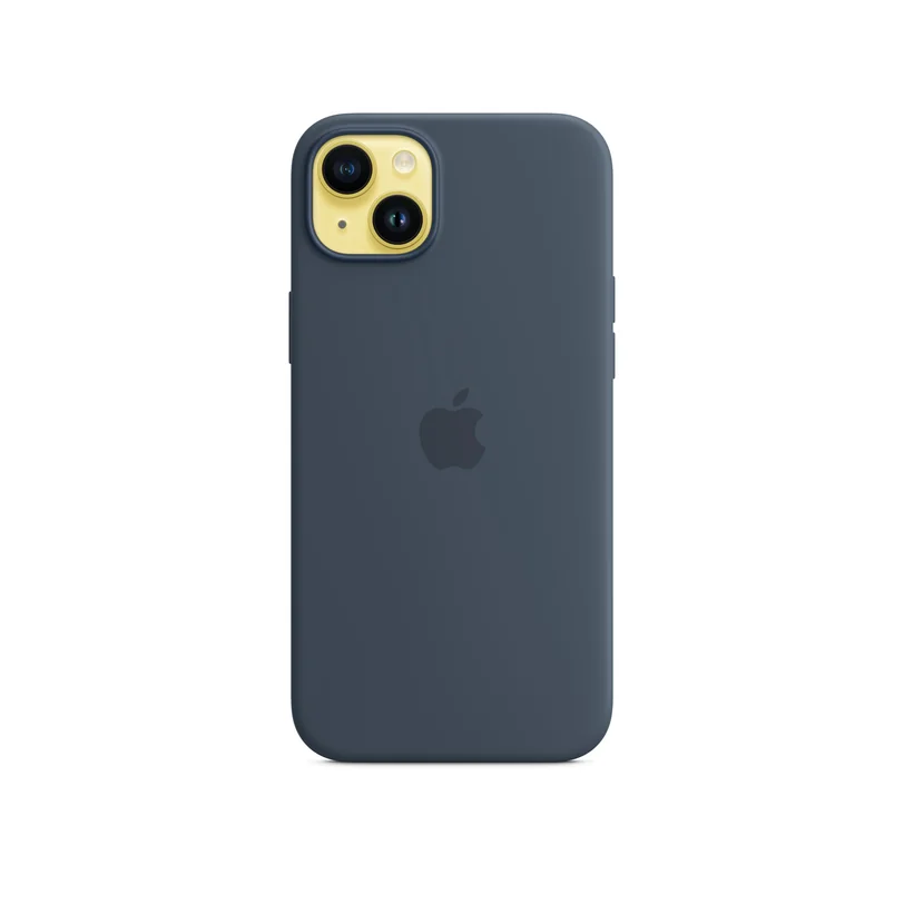 iPhone 14 Plus coque silicone MagSafe — Bleu tempête