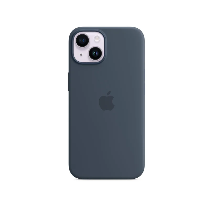 iPhone 14 coque silicone MagSafe — Bleu tempête