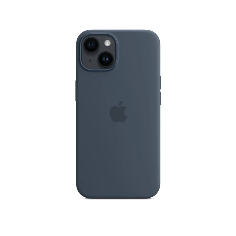 iPhone 14 coque silicone MagSafe — Bleu tempête