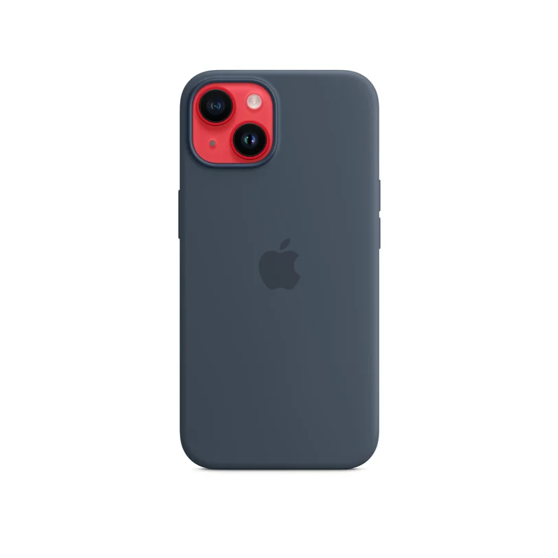 iPhone 14 coque silicone MagSafe — Bleu tempête