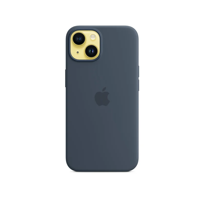 iPhone 14 coque silicone MagSafe — Bleu tempête