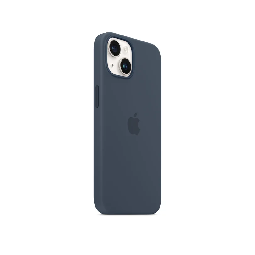 iPhone 14 coque silicone MagSafe — Bleu tempête