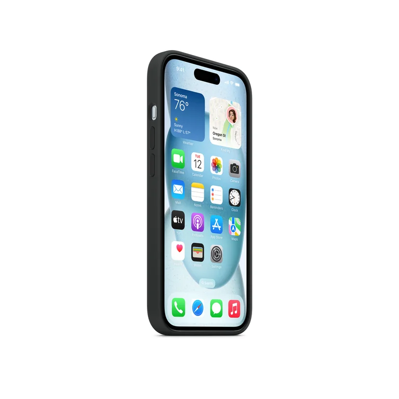 iPhone 15 coque silicone MagSafe — Noir
