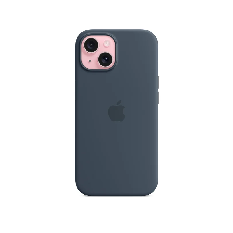 iPhone 15 coque silicone MagSafe — Bleu tempête