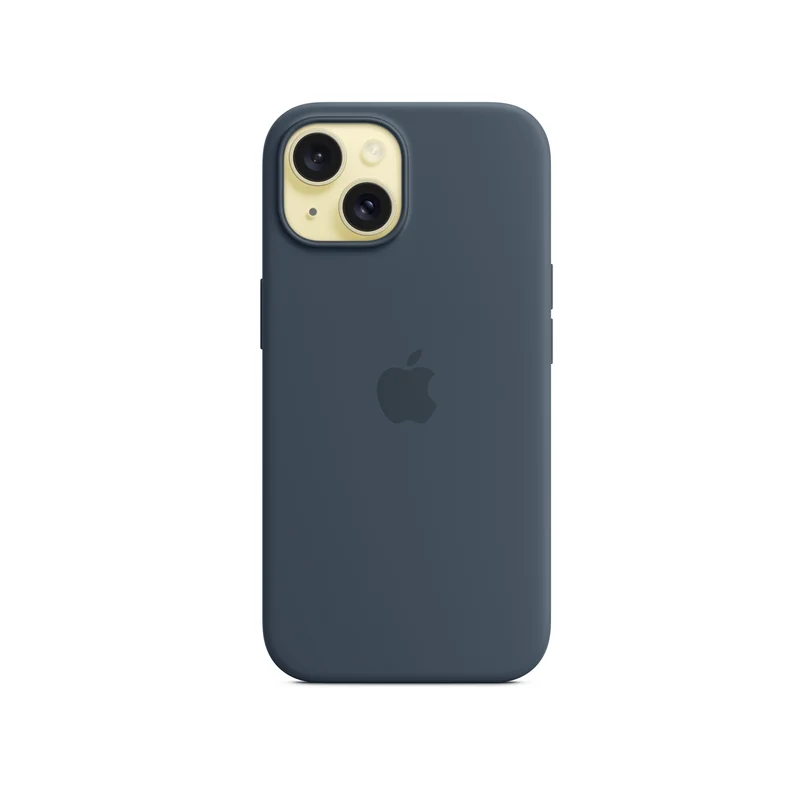 iPhone 15 coque silicone MagSafe — Bleu tempête