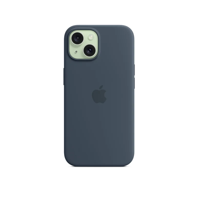 iPhone 15 coque silicone MagSafe — Bleu tempête
