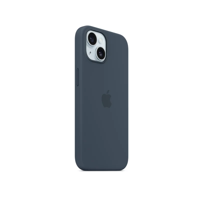 iPhone 15 coque silicone MagSafe — Bleu tempête