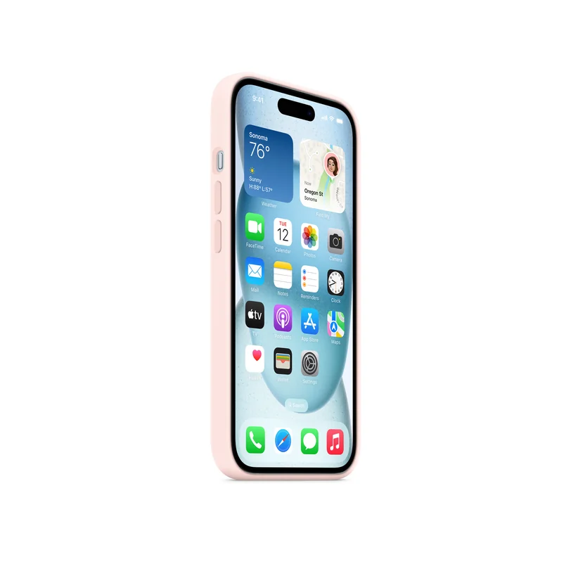 iPhone 15 coque silicone MagSafe Light — Rose