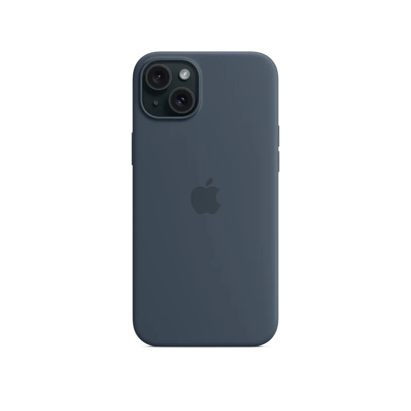 iPhone 15 Plus coque silicone MagSafe — Bleu tempête