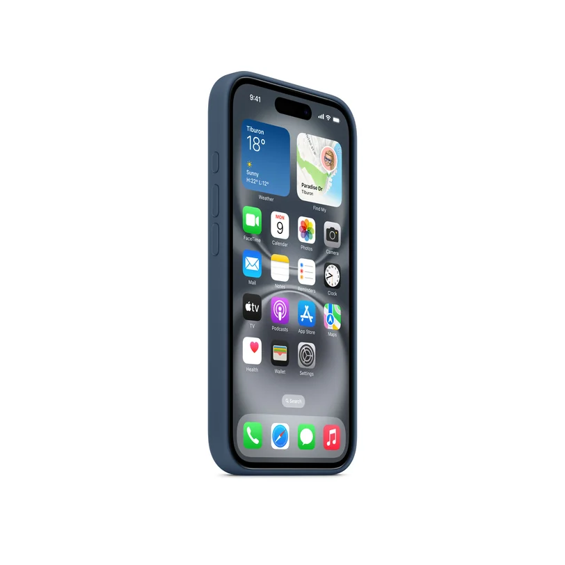 iPhone 16 coque silicone MagSafe — Denim