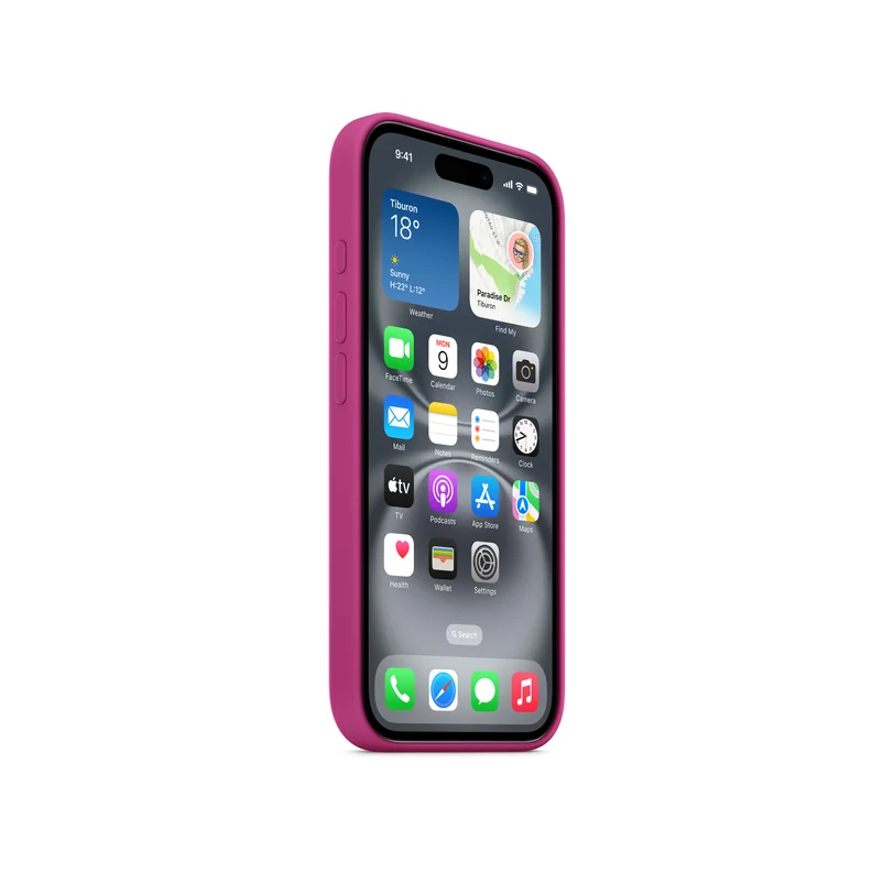 iPhone 16 coque silicone MagSafe — Fuchsia