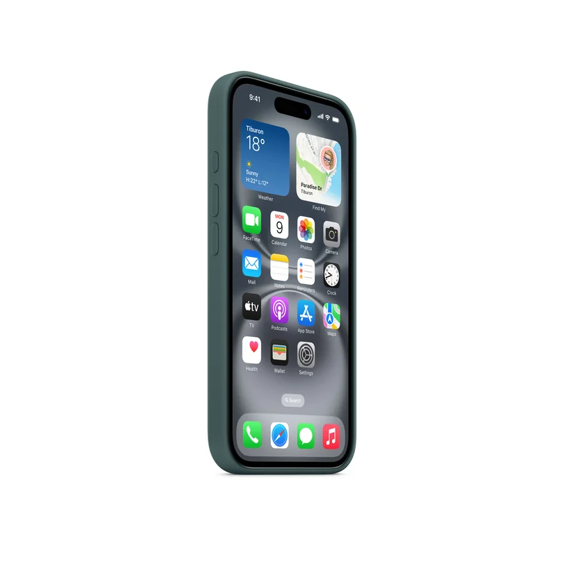 iPhone 16 coque silicone MagSafe — Vert lac