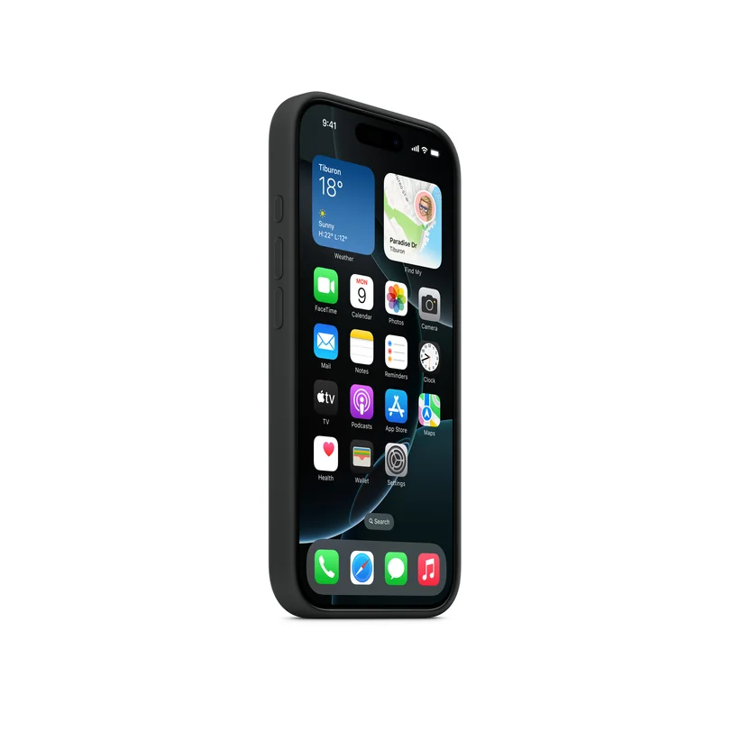 iPhone 16 Pro coque silicone MagSafe — Noir