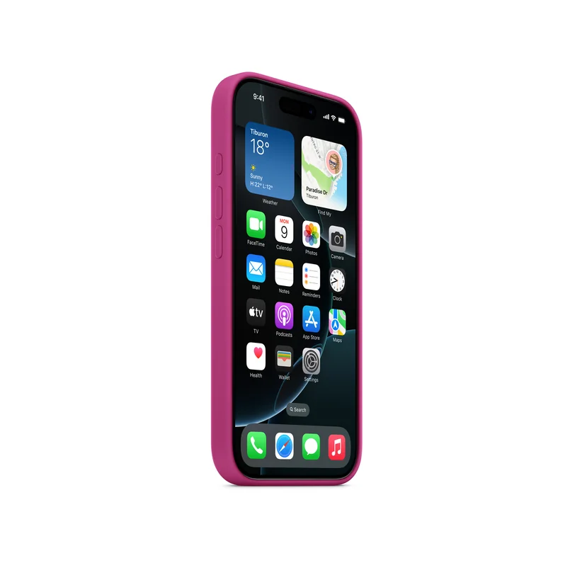 iPhone 16 Pro coque silicone MagSafe — Fuchsia