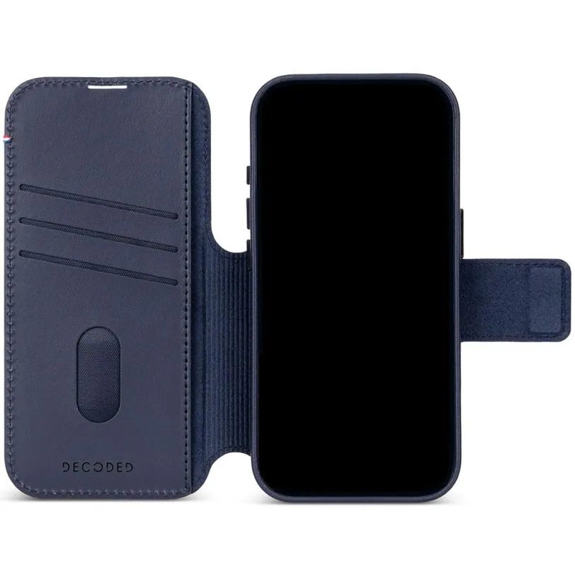 Étui folio détachable Decoded en cuir MagSafe pour iPhone 18 Pro / 17 Pro — Minuit — vue 5