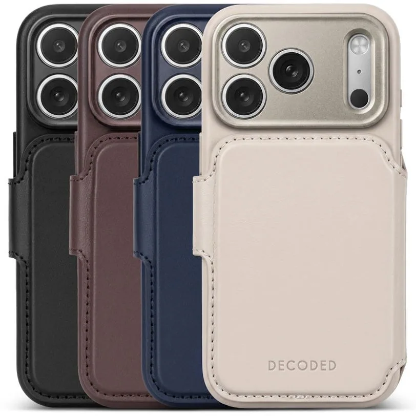 Étui folio détachable Decoded en cuir MagSafe pour iPhone 18 Pro / 17 Pro — Minuit — vue 7