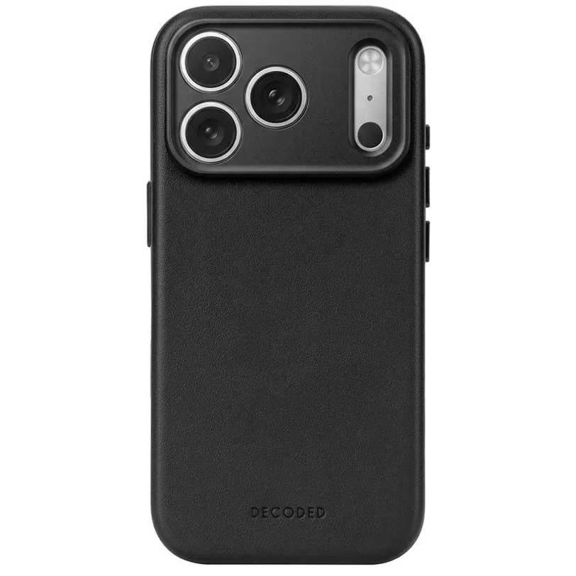 Coque Decoded en cuir MagSafe pour iPhone 18 Pro Max / 17 Pro Max — Noir