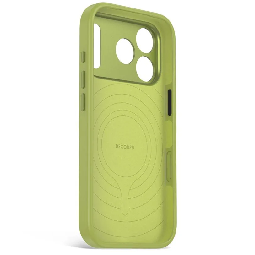 Coque Decoded silicone antimicrobienne MagSafe pour iPhone 18 Pro Max / 17 Pro Max — Vert mousse — vue 3