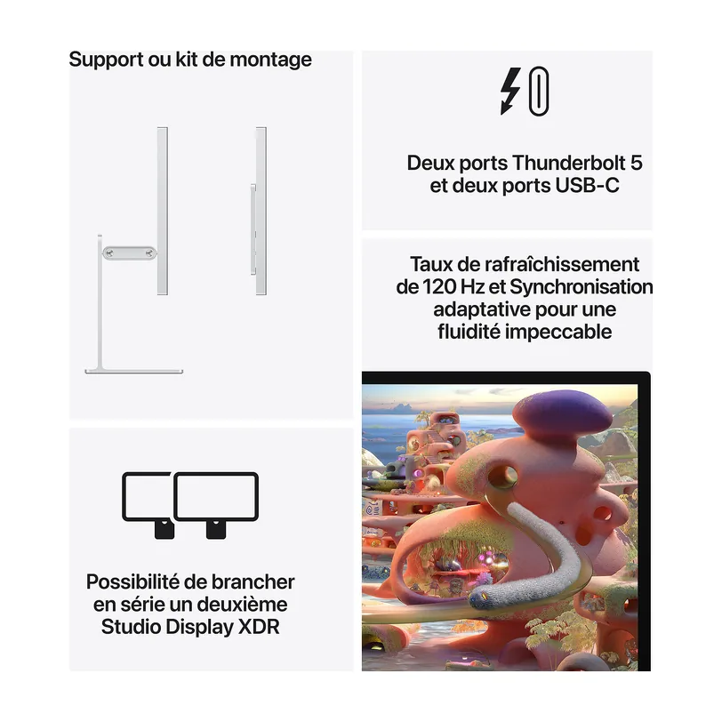 Studio Display XDR — Verre nano-texture, pied réglable en hauteur — vue 6