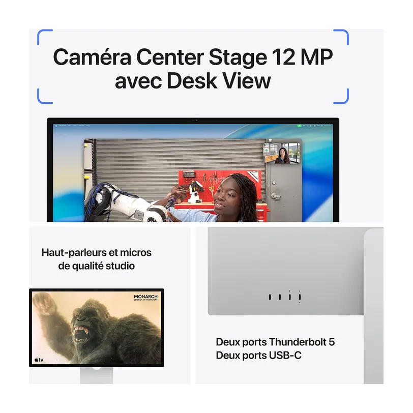 Studio Display (2026) — Verre standard, pied réglable en hauteur — vue 4