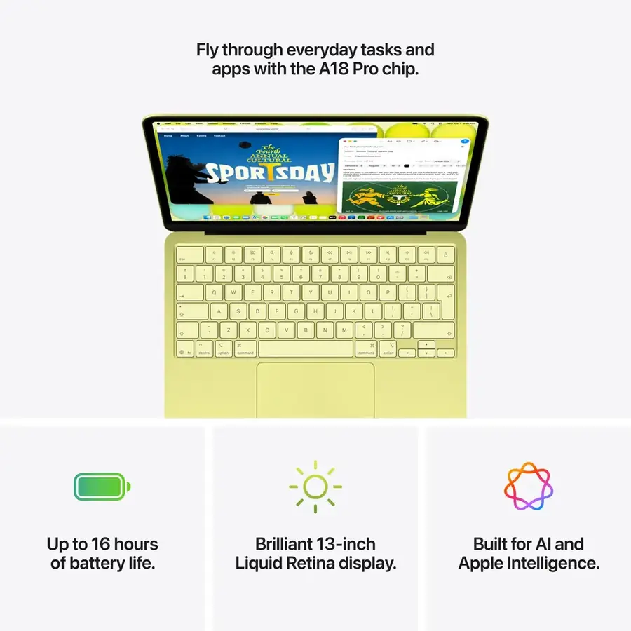 MacBook Neo 13 pouces Apple A18 Pro 8 Go / 256 Go — Agrume