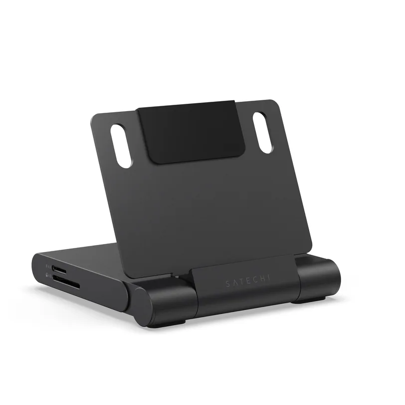 Support pliable Satechi OnTheGo avec hub USB-C pour iPad — Noir sidéral