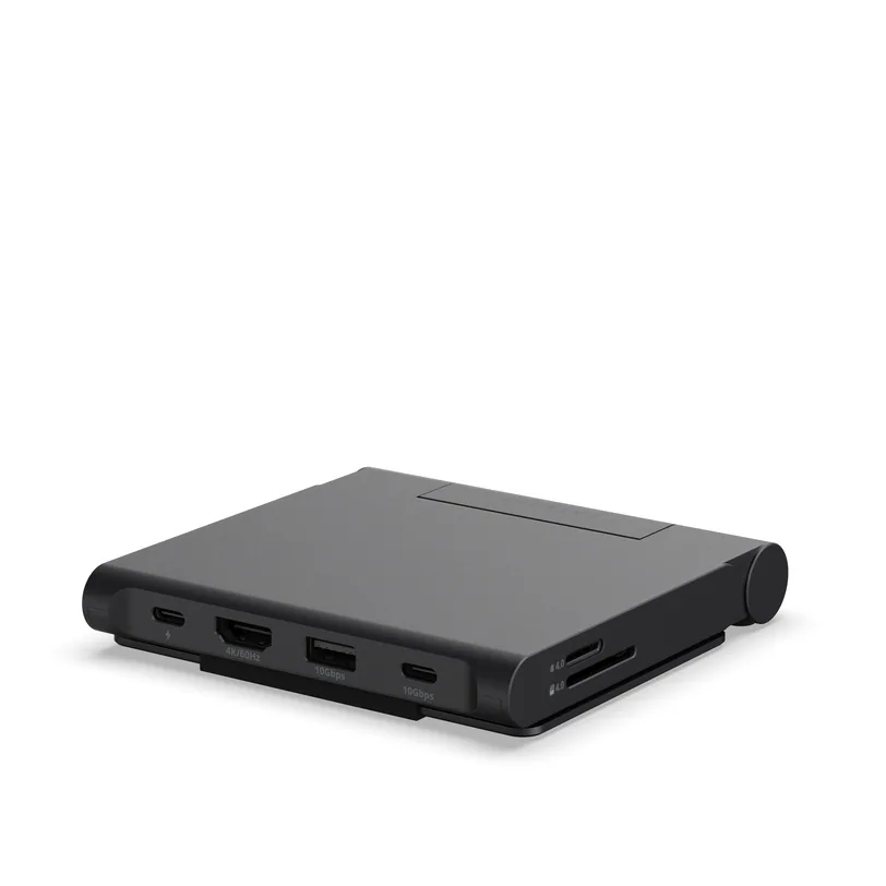 Support pliable Satechi OnTheGo avec hub USB-C pour iPad — Noir sidéral — vue 4