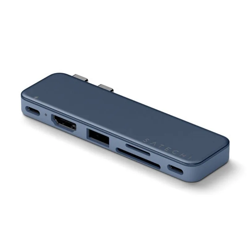 Hub Satechi Snap USB-C pour MacBook Neo — Indigo