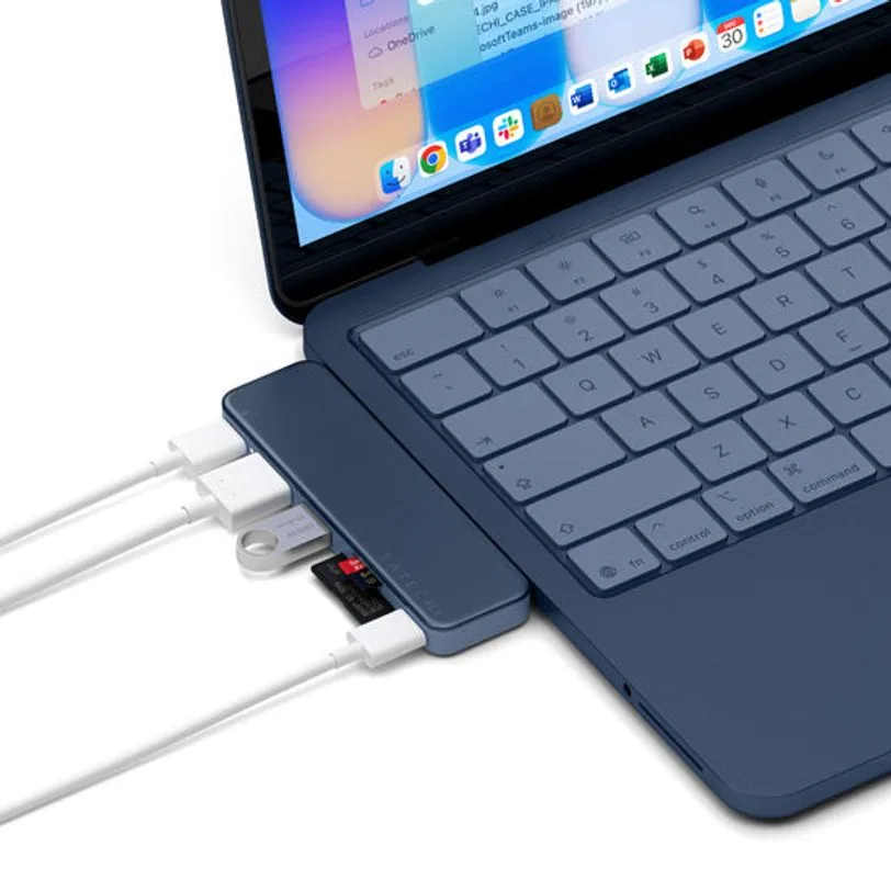 Hub Satechi Snap USB-C pour MacBook Neo — Indigo — vue 3
