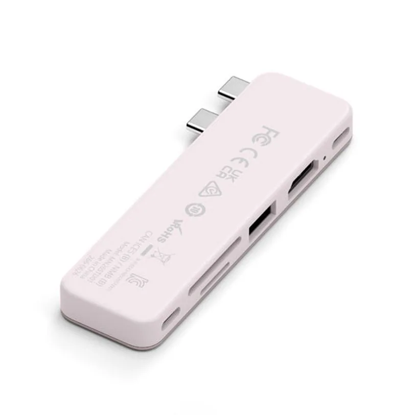 Hub Satechi Snap USB-C pour MacBook Neo — Rose poudré — vue 3