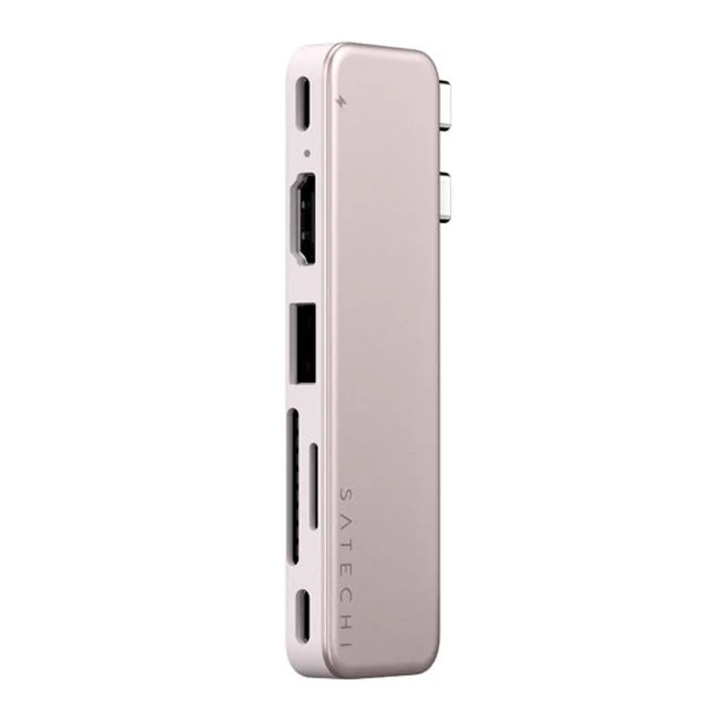 Hub Satechi Snap USB-C pour MacBook Neo — Rose poudré — vue 5