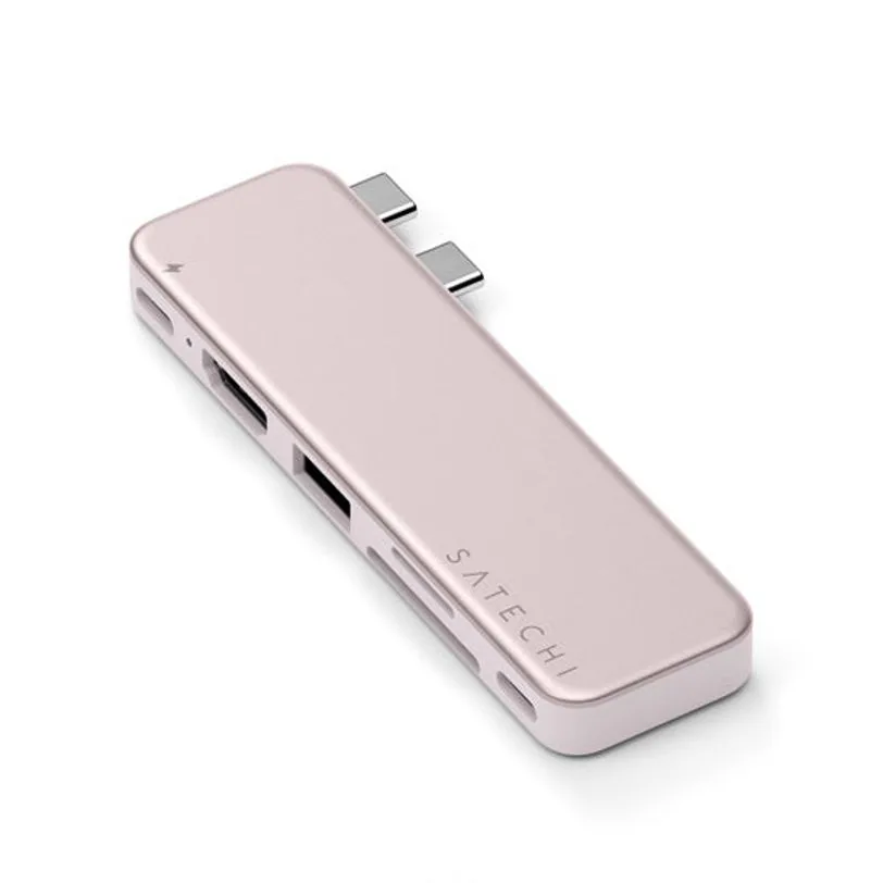 Hub Satechi Snap USB-C pour MacBook Neo — Rose poudré — vue 6