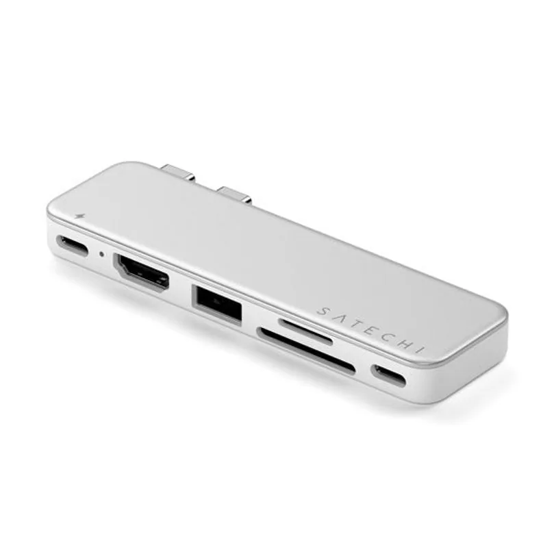 Hub Satechi Snap USB-C pour MacBook Neo — Argent