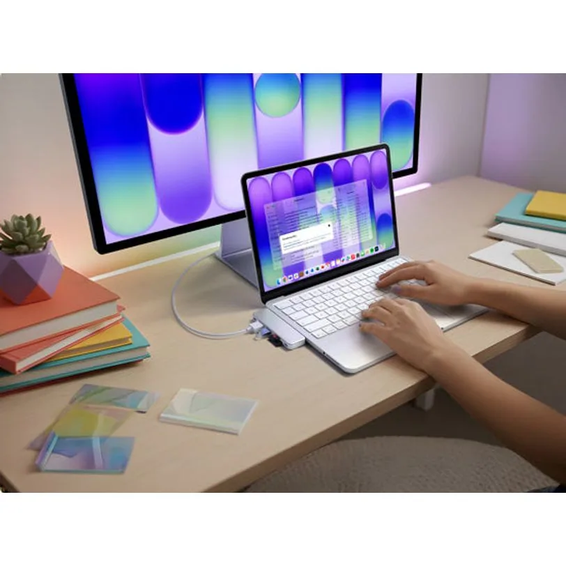 Hub Satechi Snap USB-C pour MacBook Neo — Argent — vue 8