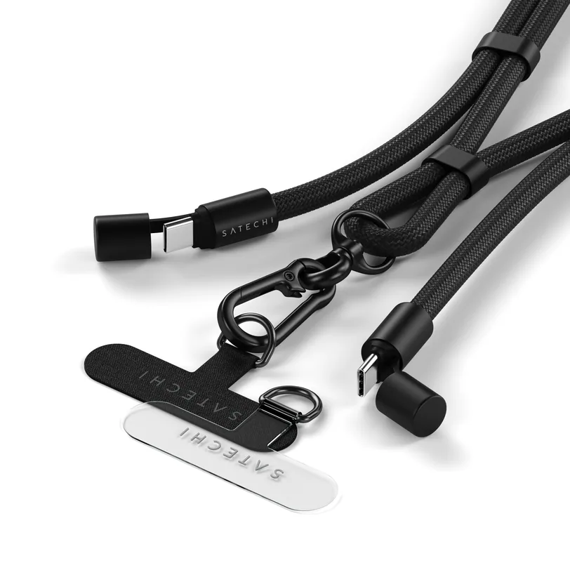 Cordon tour de cou Satechi OnTheGo avec câble USB-C — Noir — vue 3