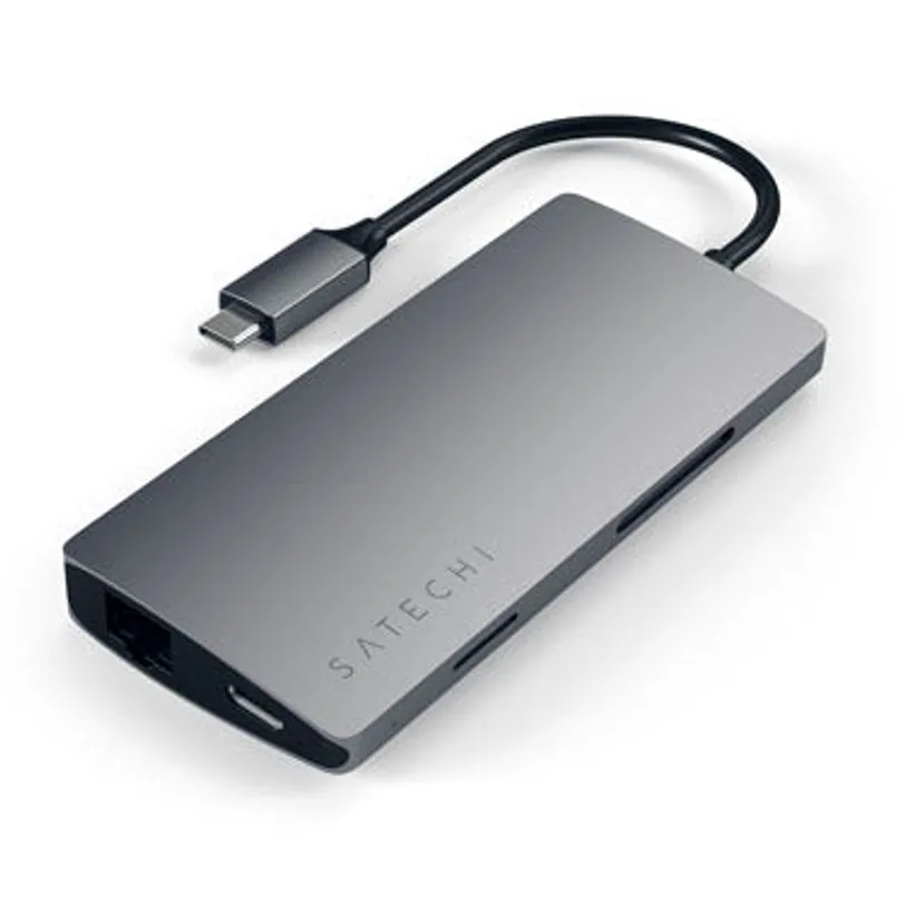 Adaptateur multiport Satechi USB-C 4K et Ethernet V2 — Gris sidéral — vue 3