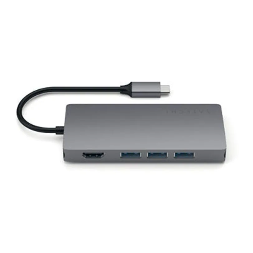 Adaptateur multiport Satechi USB-C 4K et Ethernet V2 — Gris sidéral — vue 4