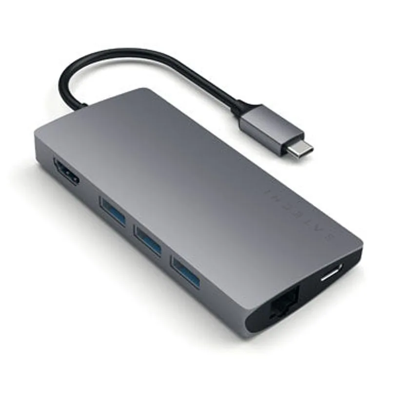 Adaptateur multiport Satechi USB-C 4K et Ethernet V2 — Gris sidéral — vue 6