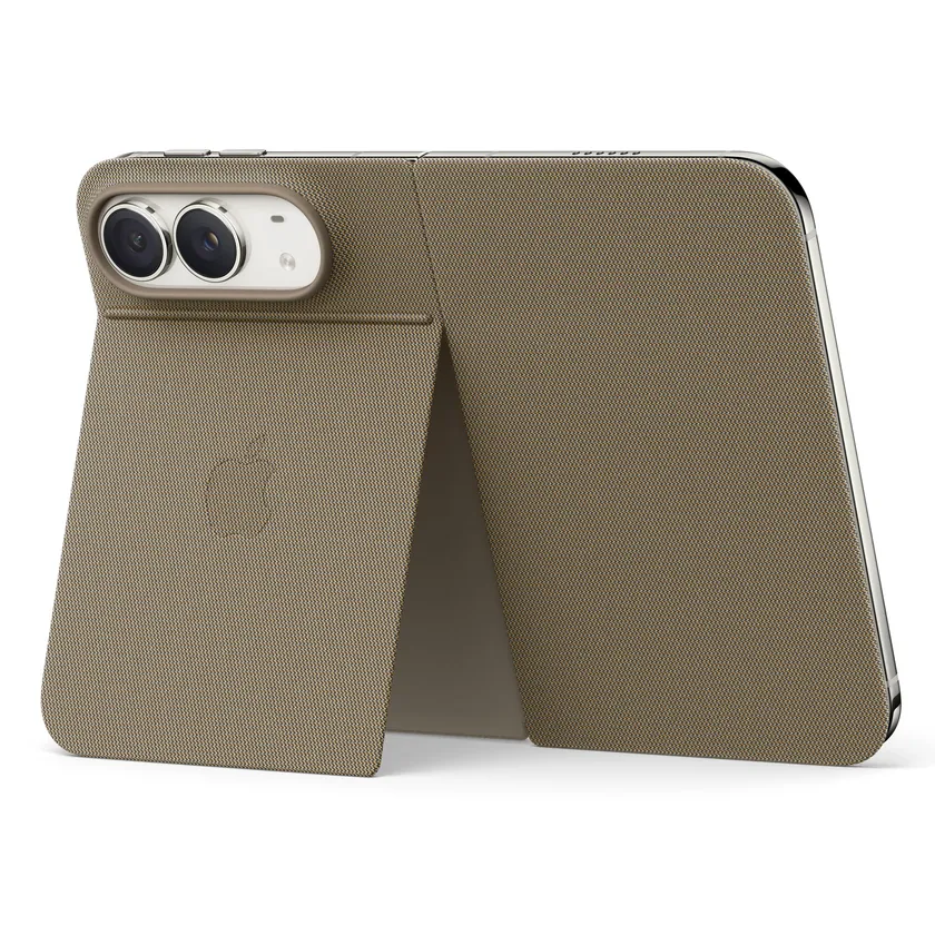 Étui folio iPhone Duo avec support — Taupe