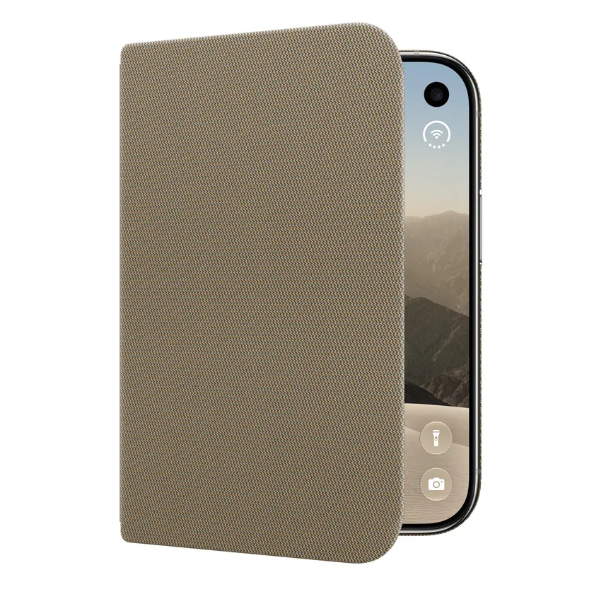 Étui folio iPhone Duo avec support — Taupe