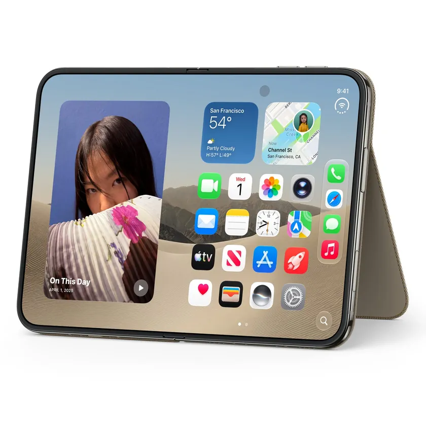 Étui folio iPhone Duo avec support — Taupe