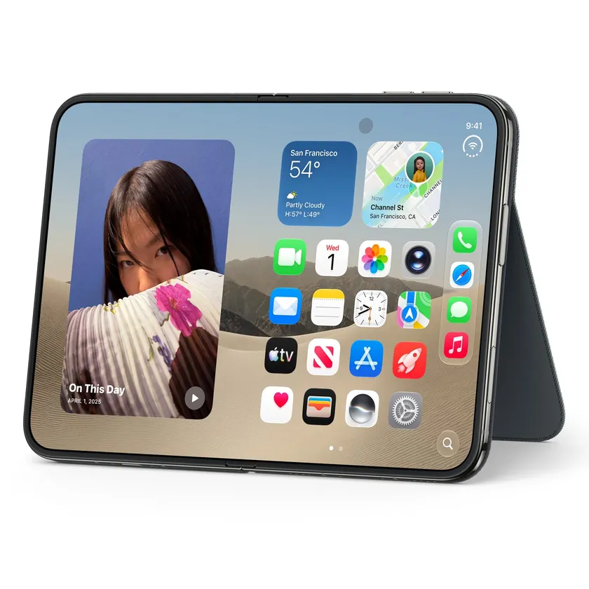 Étui folio iPhone Duo avec support — Bleu marine
