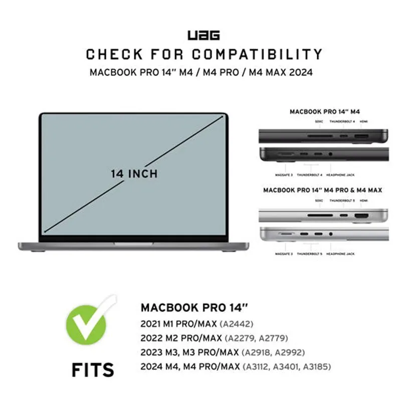 Coque UAG Essential Armor pour MacBook Pro 14 pouces — Transparent — vue 2