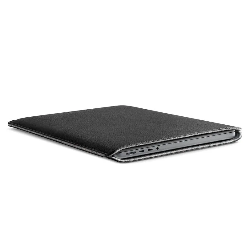 Woolnut housse cuir pour MacBook Pro 14 pouces — Noir — vue 4