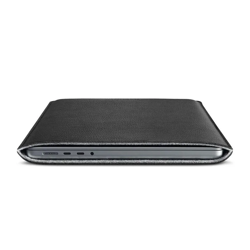 Woolnut housse cuir pour MacBook Pro 14 pouces — Noir — vue 5