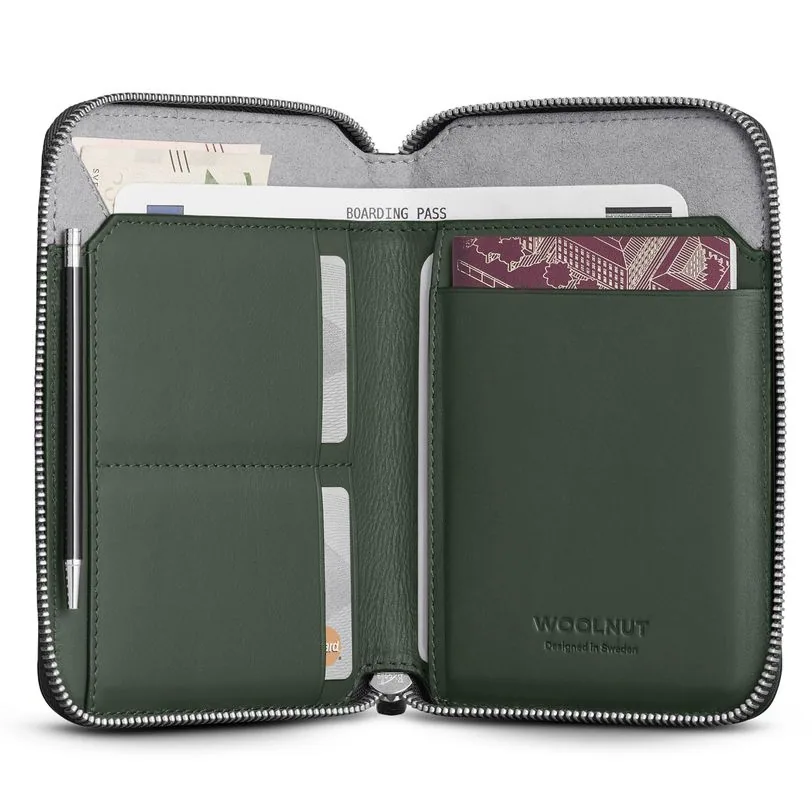 Woolnut folio de voyage cuir — Vert