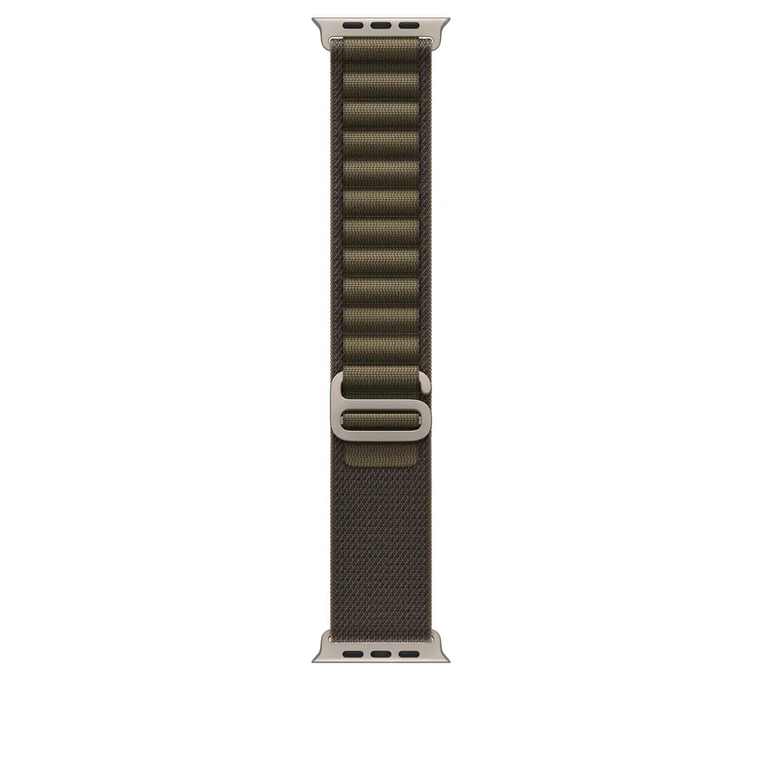 49mm Olive foncé Boucle Alpine - Large - Naturel Titanium Finish