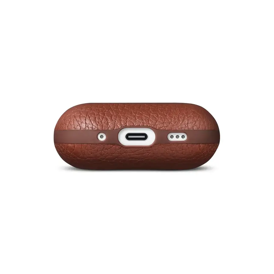 Woolnut coque cuir AirPods Pro 3 — Cognac