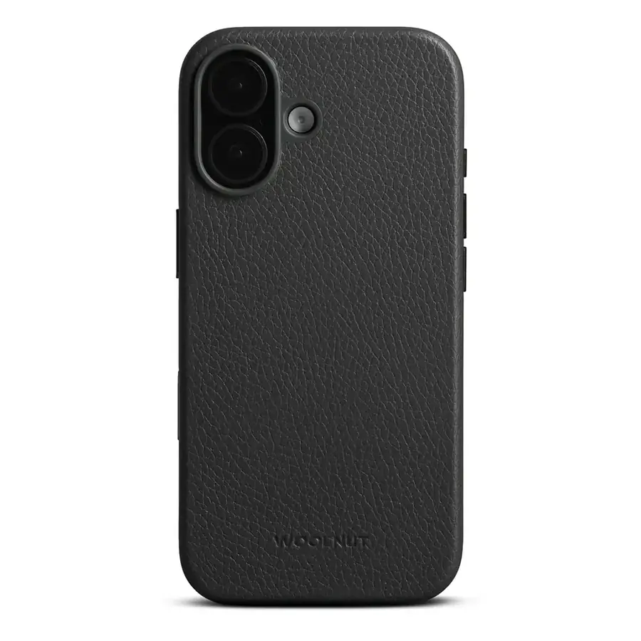 Coque cuir Woolnut iPhone 17 — Noir
