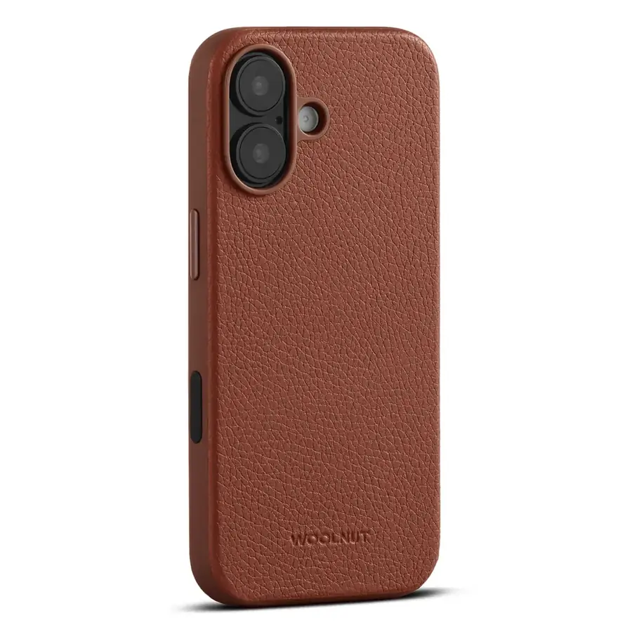 Coque cuir Woolnut iPhone 17 — Cognac